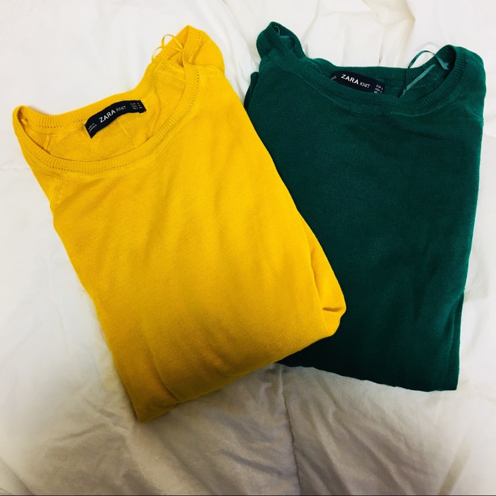 2 Zara Basic Sweaters! 💚💛
